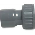 VDL 2/3 koppeling handgevormd PVC-U 25 mm x 1 inch lijmmof x wartel binnendraad 16 bar grijs 0110030