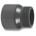 VDL puntstuk PVC-U 25 mm x 1/2 inch lijmmof x buitendraad 10 bar grijs type handgevormd 0110400
