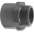 VDL puntstuk PVC-U 10/16 mm x 1/4 inch lijmmof-spie x buitendraad 16 bar grijs type zeskant 0101318