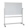 Orbis draaibord geëmailleerd formaat HxB 900x1200 mm voor- en achterzijde whiteboard-magneetbord 4 zwenkwielen zilver geanodiseerd 521848