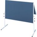 Orbis presentatiebord bord HxB 1500x1200 mm werkoppervlak vilt blauw metalen frame in- en uitklapbaar 100511