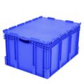 Orbis Euronorm stapelkrat PP HxLxB 438x800x600 mm 170 L standaardbodem met deksel draagvermogen 60 kg blauw 509437