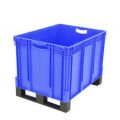 Orbis Euronorm stapelkrat PP HxLxB 520x800x600 mm 211 L dubbele bodem met sledepoten draagvermogen 200 kg blauw 509454