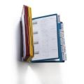 Orbis zichtmappensysteem staalplaat wandhouder 20 mappen PP DIN A4 kleurenassortiment RAL 7035 503445