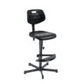 Orbis werkplaatsstoel H 670-900 mm neigbaar voetensteun PU-zitting spiebaan vloerglijders 711745