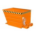 Orbis kiepbak staalplaat hefboomsluiting recht HxBxD 730x800x1370 mm inhoud 0,55 m3 draagvermogen 750 kg oranje 528243