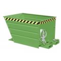 Orbis kiepbak staalplaat hefboomsluiting recht HxBxD 890x800x1440 mm inhoud 0,7 m3 draagvermogen 1000 kg groen 528252