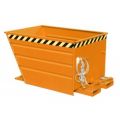 Orbis kiepbak staalplaat hefboomsluiting recht HxBxD 730x1200x1370 mm inhoud 0,9 m3 draagvermogen 1000 kg oranje 528255