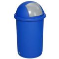 Orbis afvalverzamelaar kunststof 50 L H x diameter 760x410 mm inworpklep zilver behuizing blauw 503286