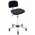 Orbis ESD werkplaatsstoel glijders voetkruis verchroomd gestoffeerde zitting zit H 420-620 mm bekleding antraciet 522104
