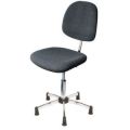 Orbis ESD werkplaatsstoel glijders voetkruis verchroomd hoge rugleuning gestoffeerde zitting zit H 420-620 mm bekleding antraciet 522105