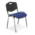 Orbis buisstalen stoelen zitting donkerblauw rug kunststof zwart zitting BxD 475x415 mm frame verchroomd 526824