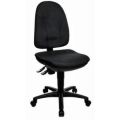 Orbis bureaustoel contourzitting zit HxBxD 42-55x46x46 cm lendensteun voetkruis zwart bekleding zwart 506827