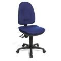 Orbis bureaustoel contourzitting zit HxBxD 42-55x46x46 cm lendensteun voetkruis zwart bekleding blauw 506828