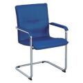 Orbis beklede stoel swingframe van ronde buis verchroomd bekleding van blauw kunstleer 101525