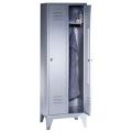 Orbis garderobekast HxBxD 1850x610x500 mm 2 vakken klinksluiting poten sleuven RAL 7035 407109