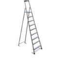 Orbis lichte universele ladders aluminium kunststof verbindingstukken platform BxD 25x25 cm H 1,71 m L 2,54m 8 treden inclusief platform 529932
