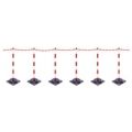 Orbis kettingstaander-set kunststof 6 kettingstaanders vierkante voet 10 m ketting H boven maaiveld 870 mm rood-wit 501766