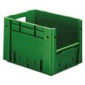 Orbis Euronorm stapelkrat HxLxB 270x400x300 mm 23,3 L wanden-bodem gesloten grijpopening groen 509510