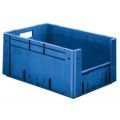 Orbis Euronorm stapelkrat HxLxB 270x600x400 mm 50 L wanden-bodem gesloten grijpopening blauw 509552