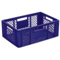 Orbis Euronorm stapelkrat PE HxLxB 240x600x400 mm 43 L wanden-bodem opengewerkt blauw 757429