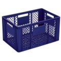 Orbis Euronorm stapelkrat PE HxLxB 320x600x400 mm 63 L wanden-bodem opengewerkt blauw 757495