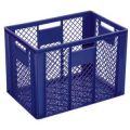 Orbis Euronorm stapelkrat PE HxLxB 410x600x400 mm 83 L wanden-bodem opengewerkt blauw 757575