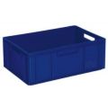 Orbis Euronorm stapelkrat PE HxLxB 240x600x400 mm 43 L wanden-bodem gesloten blauw 757699