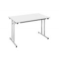 Orbis klaptafel vrijstaand stapelbaar HxBxD 740x1200x600 mm onderstel aluminium-kleurig lichtgrijs 522950