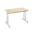 Orbis klaptafel vrijstaand stapelbaar HxBxD 740x1200x600 mm onderstel aluminium-kleurig esdoorn 522953