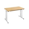 Orbis klaptafel vrijstaand stapelbaar HxBxD 740x1200x800 mm onderstel aluminium-kleurig beuken 522960