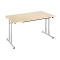 Orbis klaptafel vrijstaand stapelbaar HxBxD 740x140x700 mm onderstel aluminium-kleurig esdoorn 522966