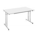 Orbis klaptafel vrijstaand stapelbaar HxBxD 740x1600x800 mm onderstel aluminium-kleurig lichtgrijs 522972