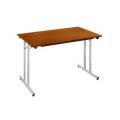 Orbis klaptafel vrijstaand stapelbaar HxBxD 740x1200x800 mm onderstel aluminium-kleurig kersen 522961