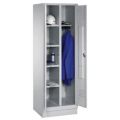 Orbis garderobe- en wasgoedkast HxBxD 1800x610x500 mm 2 vakken cilinderslot sokkel sleuven RAL 7035 406834