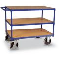 Orbis tafelwagen draagvermogen 500 kg laadvlak LxB 1000x700 mm 3 etages laadvlak van hout RAL 5010 203067