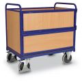 Orbis bakwagen draagvermogen 500 kg laadvlak LxB 1000x650 mm houten wanden RAL 5010 203249