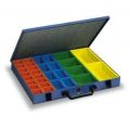 Orbis assortimentskoffer plaatstaal 30 boxen polystyrol HxBxD 50x3x472x340 mm RAL 5007 530881