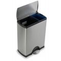 Orbis afvalbak voor afvalscheiding RVS voetpedaal HxBxD 653x500x325 mm 1x30/1x16 L binnenbak kunststof 523898