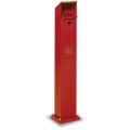 Orbis combi asbakstaander vierkantvormig staalplaat 2/5 L HxBxD 1150x180x150 mm overkapping verzinkt rood 520016