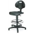Orbis werkplaatsstoel HxBxD 590-840x460x420 mm PU-schuim voetenring vloerglijders 105215