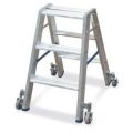 Orbis ladder aluminium aan beide zijden te gebruiken verrijdbaar H 750 mm 2x3 treden 203406
