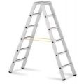 Orbis ladder aluminium aan beide zijden te gebruiken L 1,15 m 2x4 treden bomen geëloxeerd Nederlandse uitvoering 503458