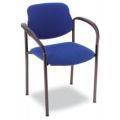Orbis bezoekersstoel bekleding blauw zitting BxD 450x460 mm frame zwart met armleuning 526145