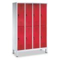 Orbis locker 1x2 vakken HxBxD 1850x300x500 mm gladde deuren voeten klink RAL 7035 403806