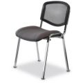 Orbis buisstalen stoel zitting donkergrijs netrug zitting BxD 475x415 mm frame verchroomd 526832