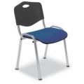 Orbis buisstalen stoelen zitting donkerblauw rug kunststof zwart zitting BxD 475x415 mm frame aluminium-zilver 526827