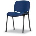 Orbis buisstalen stoel stof donkerblauw zitting BxD 475x415 mm frame zwart 526863