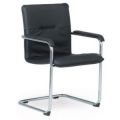 Orbis beklede stoel frame van ovale buis verchroomd D 30x15 mm bekleding van zwart kunstleer 401710