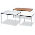 Orbis multifunctionele tafel HxBxD 720x1600x800 mm trapeziumvormig 4 voeten verchroomd ronde buis blad grijs 214575